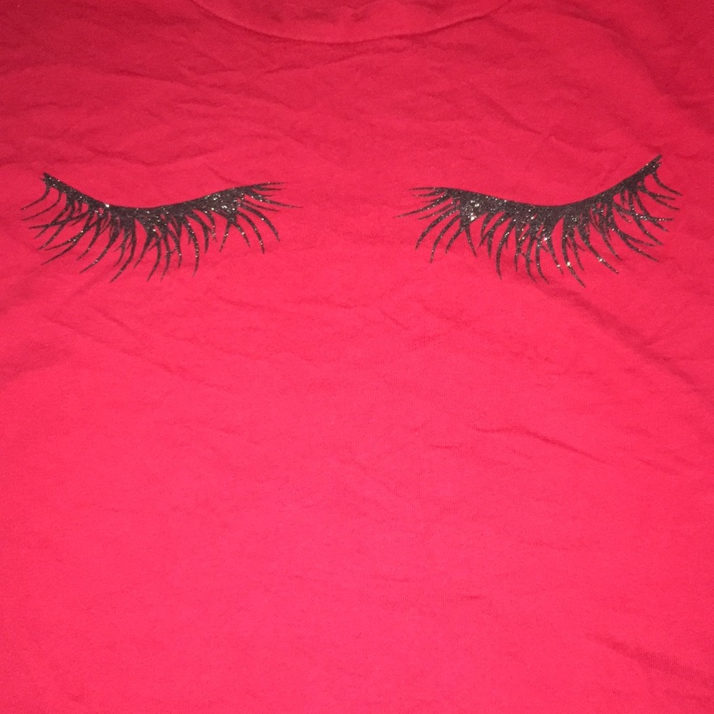 French pastry crop top, red, size Large